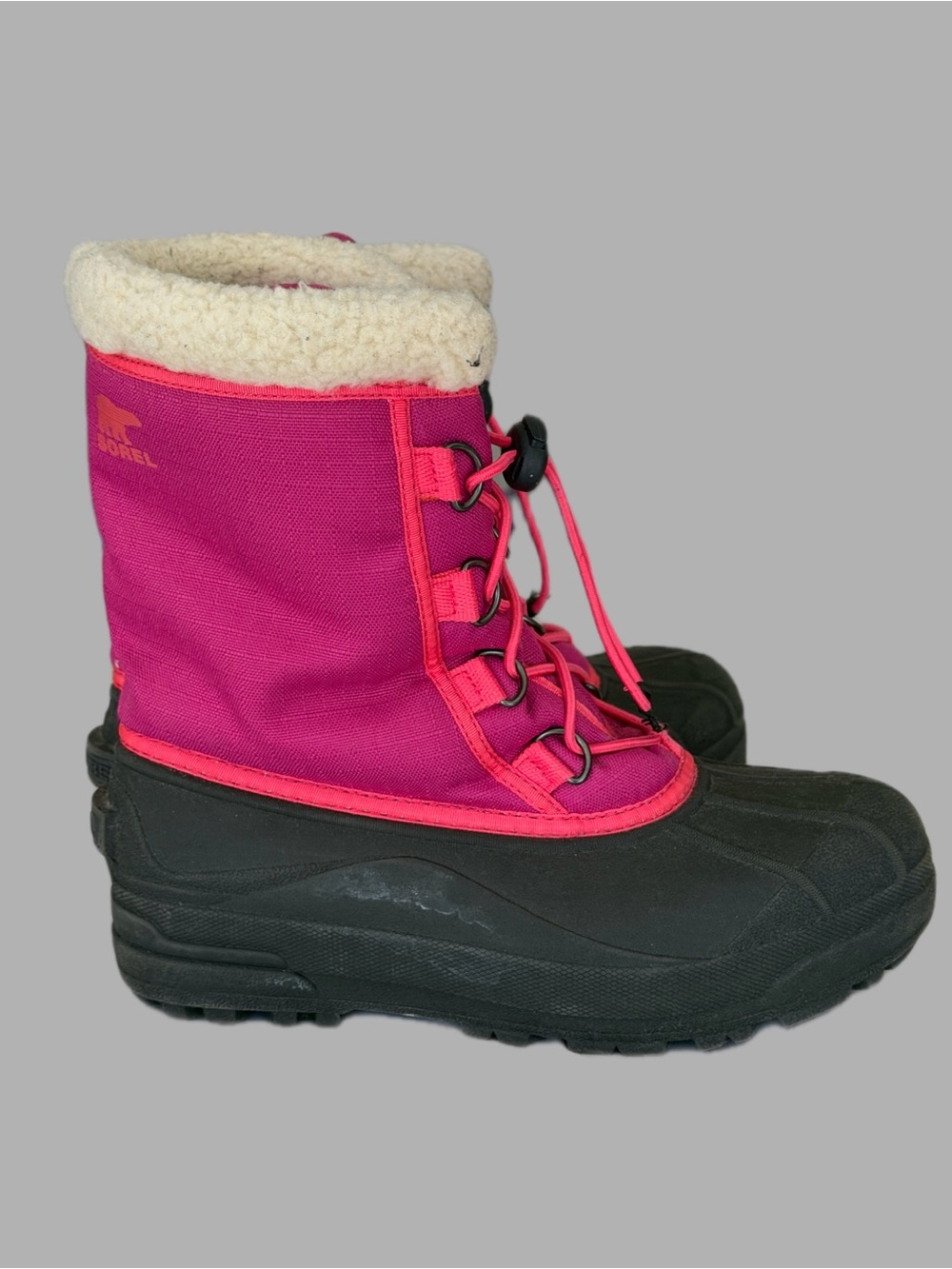 Sorel Kids or Women’s Magenta Black Insulated Snow Boots.